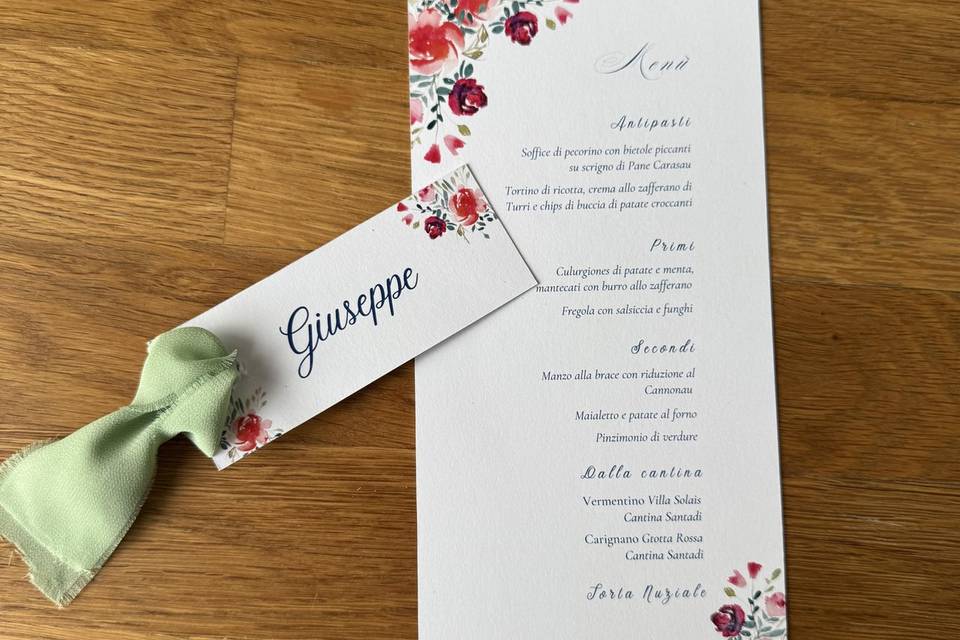 Segnaposto e menu