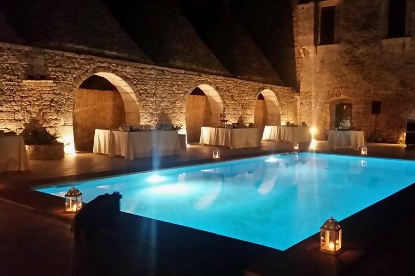 Swimming pool by night