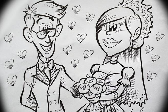 Caricature degli sposi