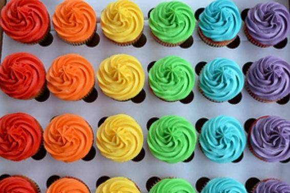 Cup cake arcobaleno