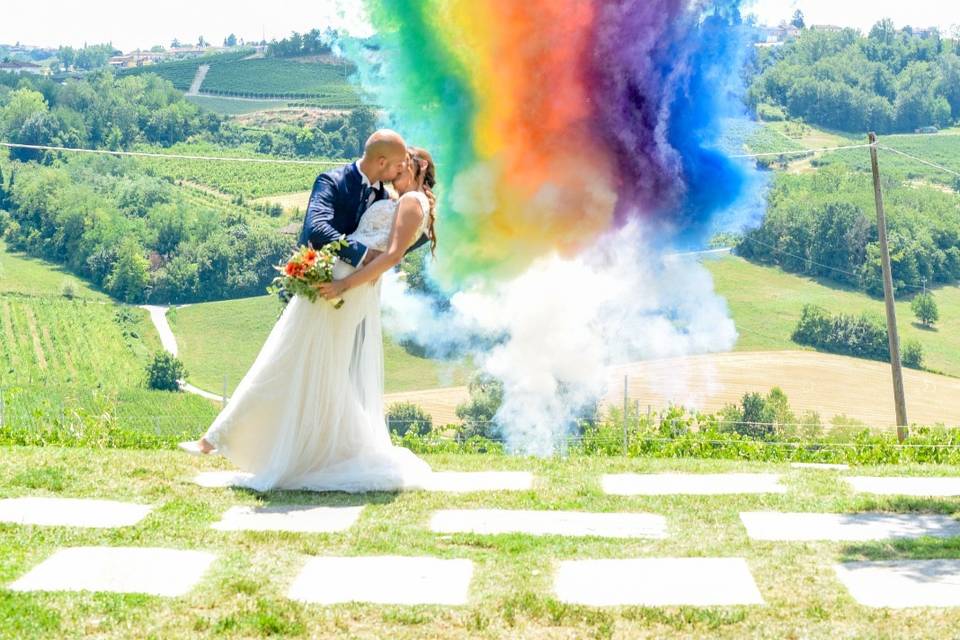 Sposi e smoke bomb