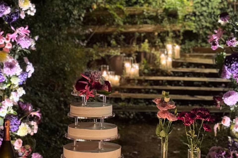 Alzata plexiglas con bouquet