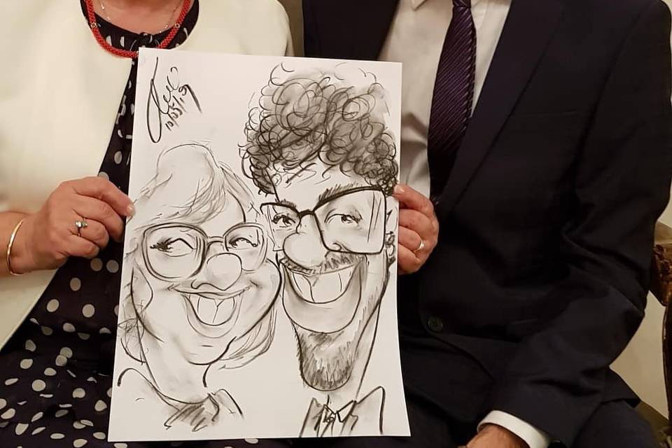 Caricatura mamma e figlio