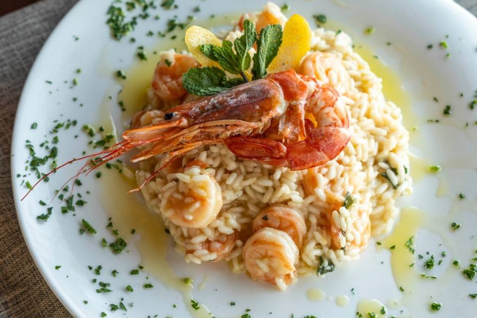 Risotto gamberi lime e menta