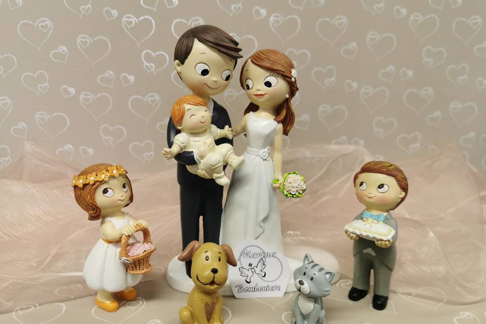 Cake topper famiglia completa