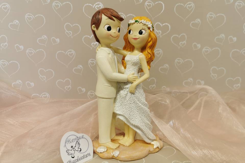 Cake topper sposi in spiaggia