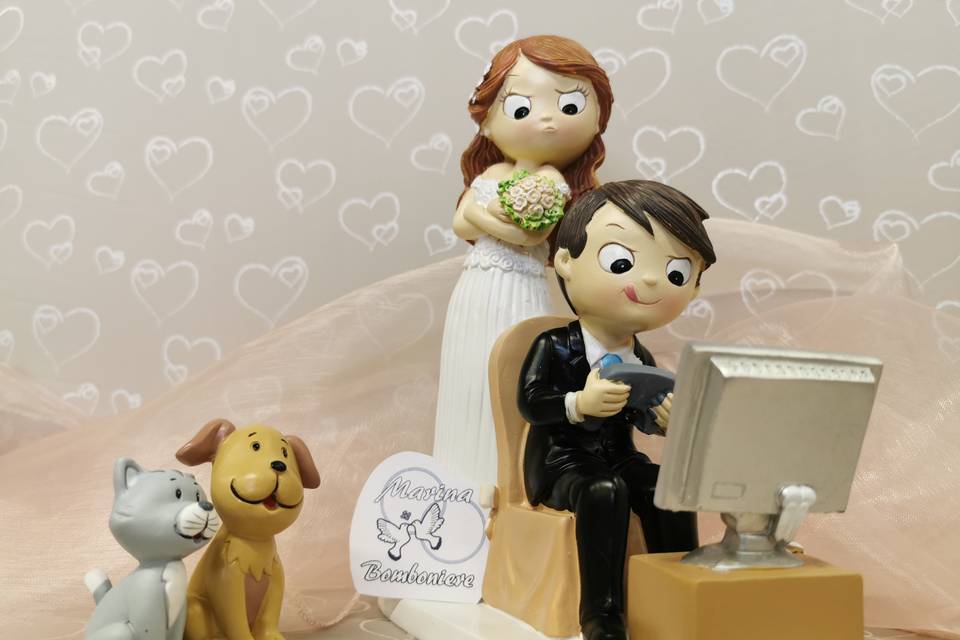 Cake topper sposi in spiaggia