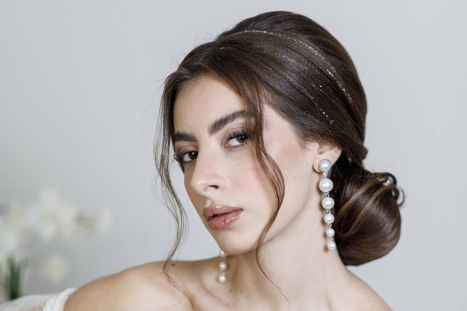 Sposa, Chignon con perle