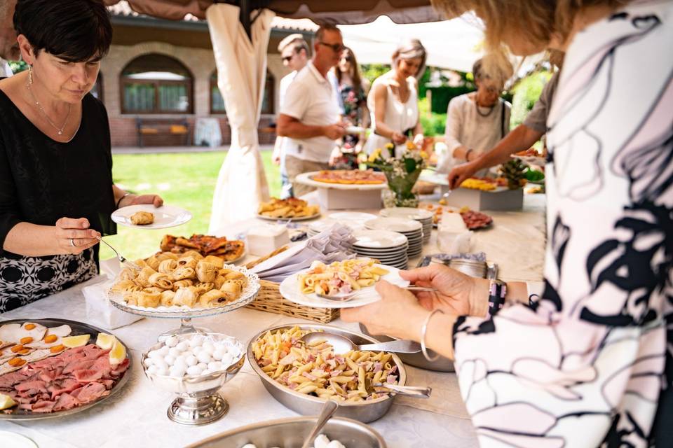 Giardino allestito al buffet