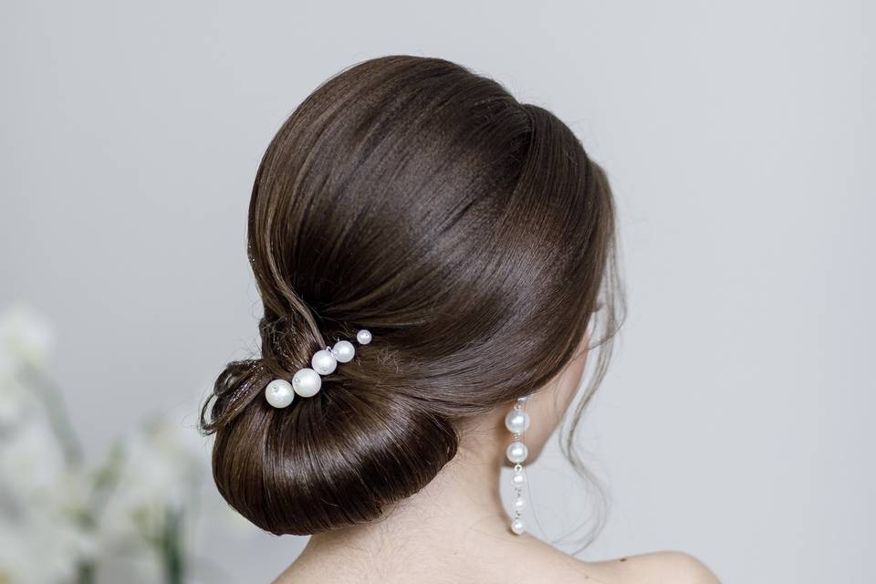 Sposa, Chignon con perle