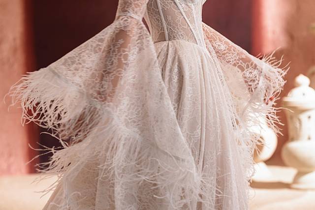 Giacchino sposa con piume