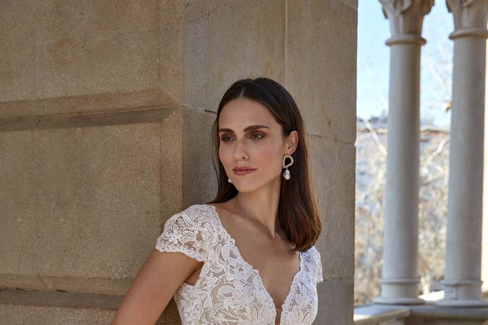 Vestito da sposa in soft mikad