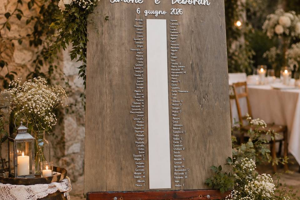 Tableau de mariage in legno