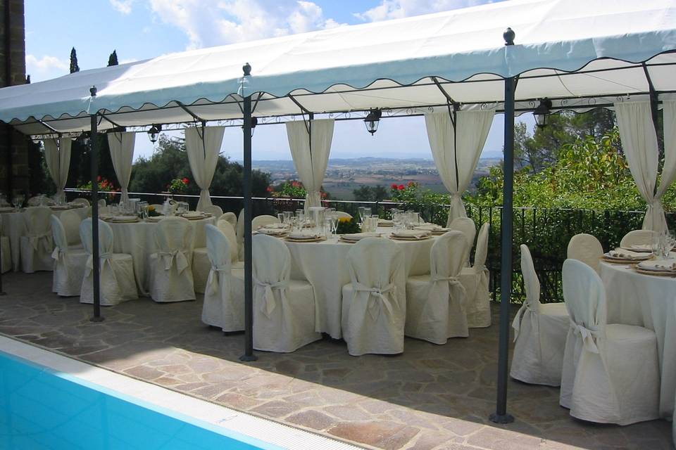 Poolside wedding