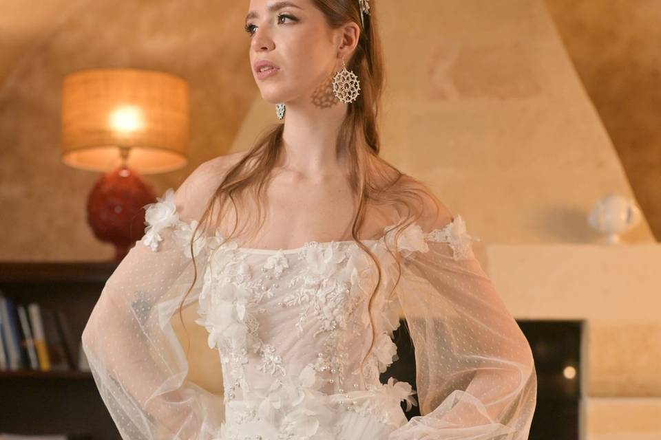 Sirena tulle e fiori 3D