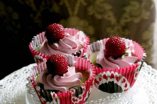 Cupcakes con panna rosa