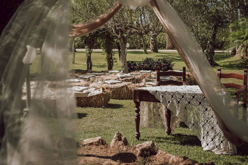 Celebrazione sul prato