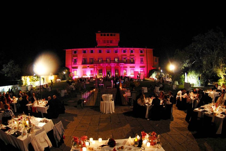 Villa di Maiano-Cena con vista