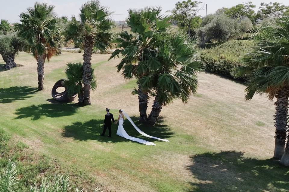 A couple shot by drone