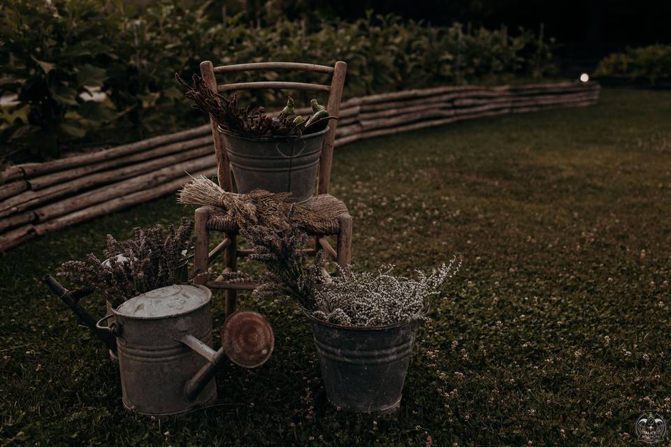 Matrimonio country nell'orto