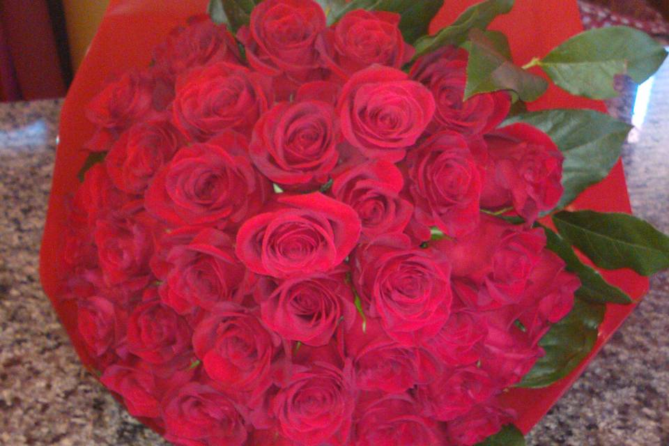 Bouquet rose rosse