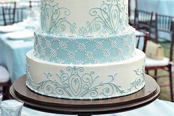 Sposi matrimonio bianco azzurro