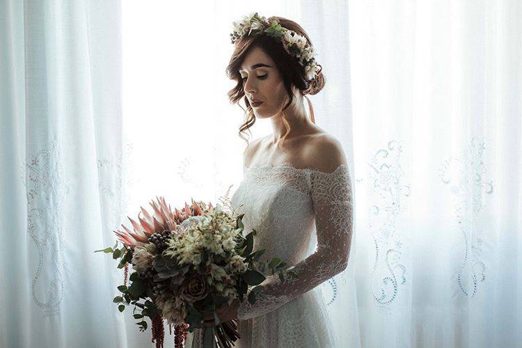 Bouquet e corona sposa