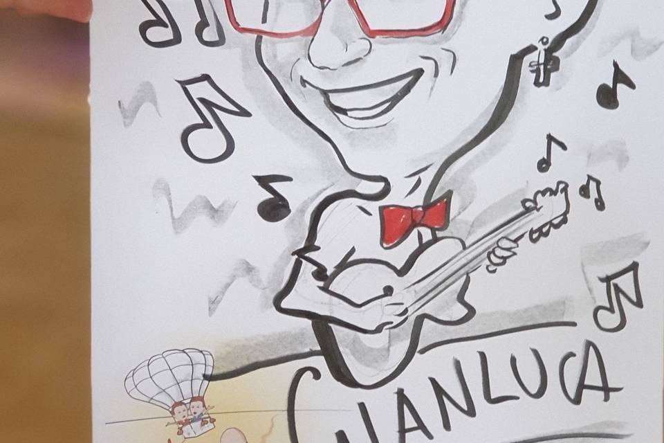 Caricatura musicista matrimnio