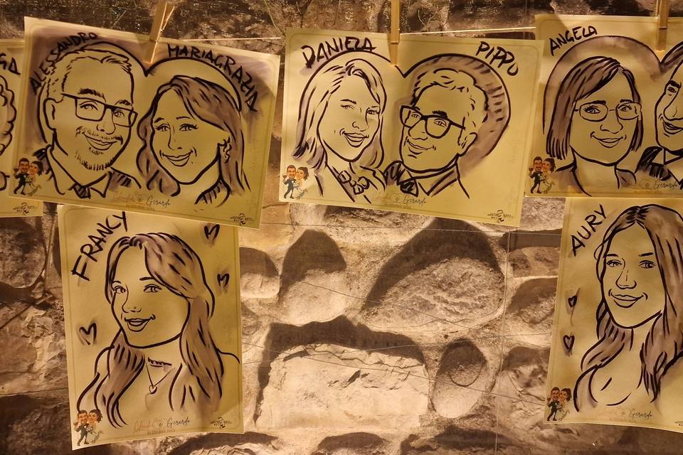 Ritratti bomboniera esposti