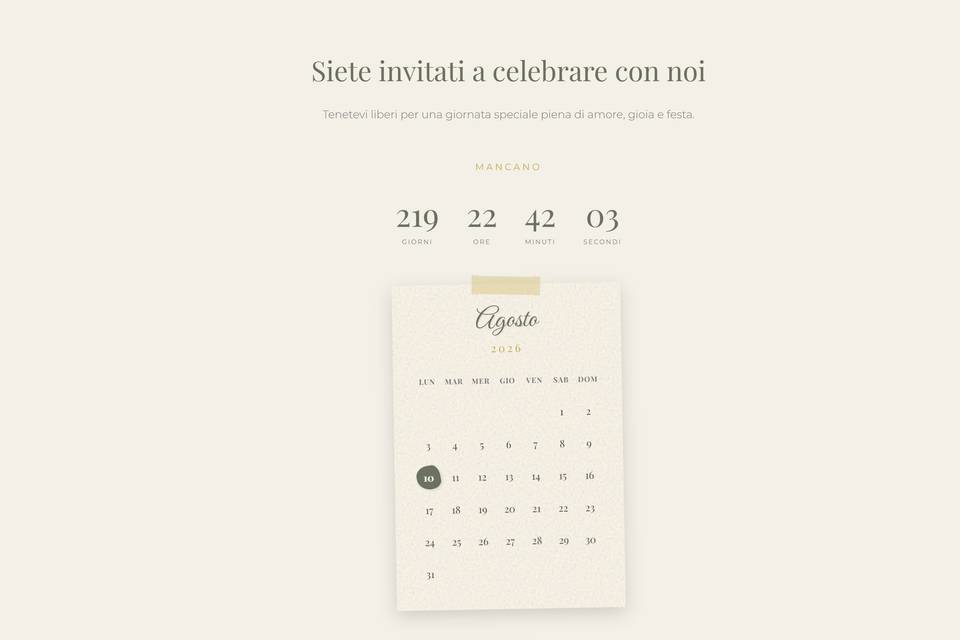 Esempio calendario digitale