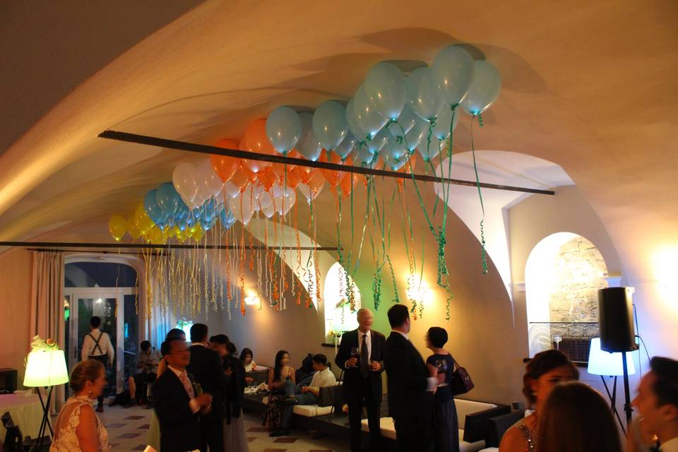 Palloncini a soffitto