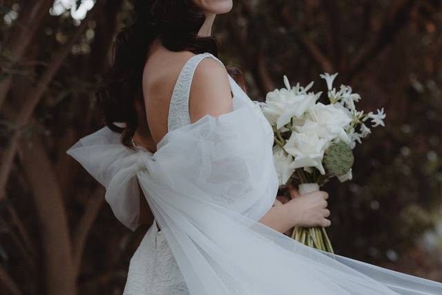Bride with a big bow