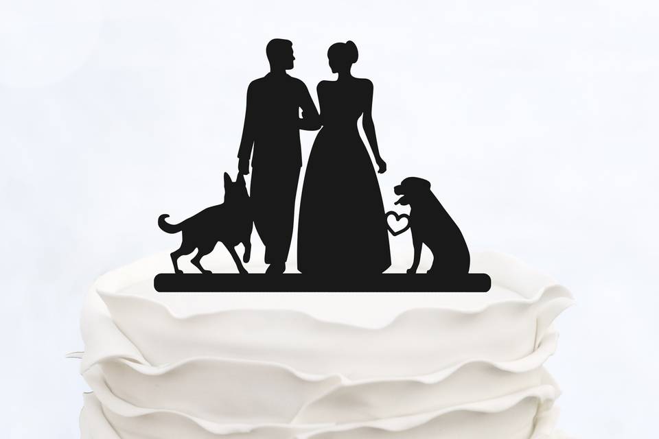 Cake topper con nomi sposi