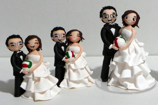 CAKE TOPPER COPPIA DI SPOSI AUTO JUST MARRIED 12cm