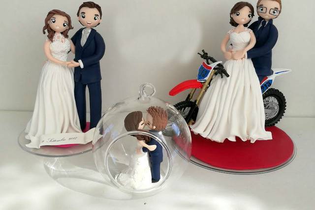 CAKE TOPPER COPPIA DI SPOSI AUTO JUST MARRIED 12cm