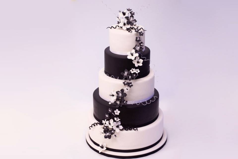 Black&white wedding cake