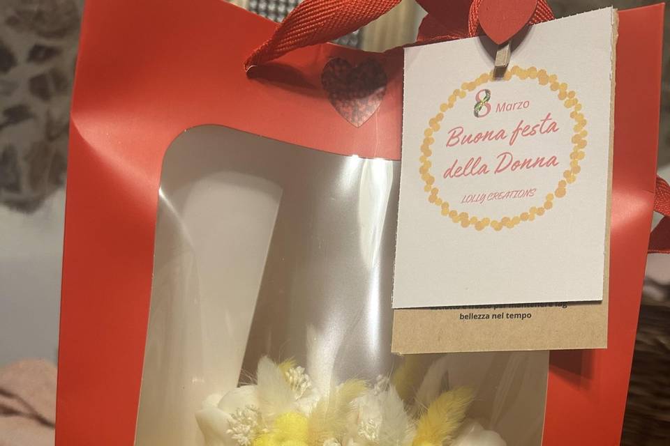 Boquet in borsetta beige