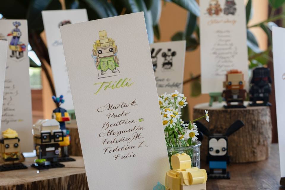 Tableau de mariage tema Lego