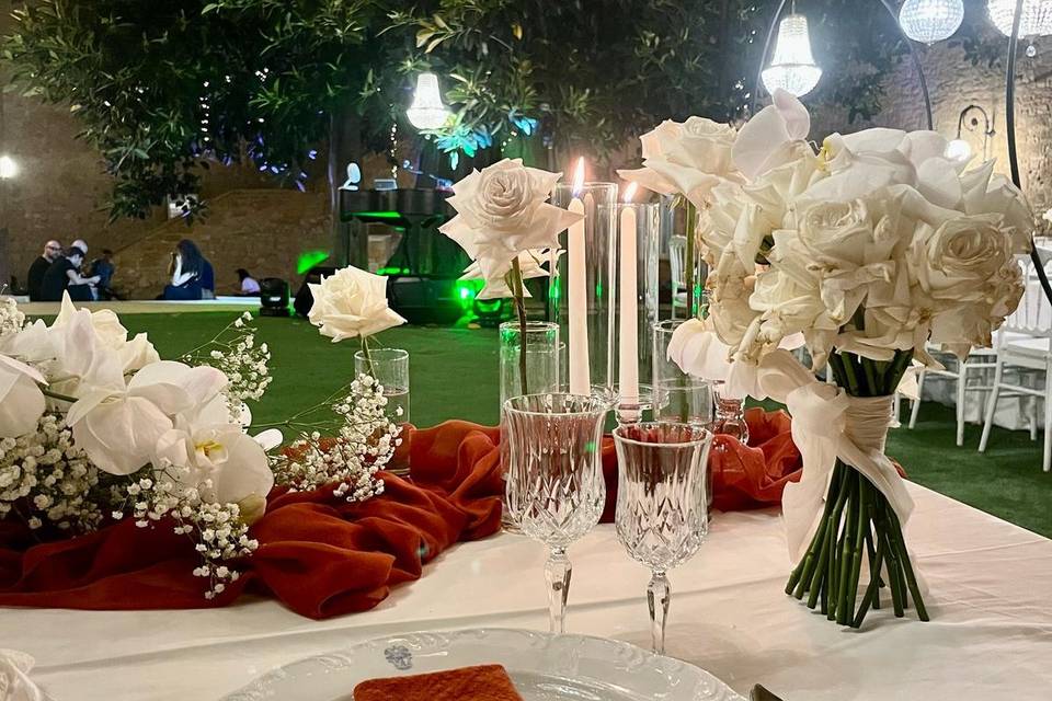 Dettagli tavolo sposi