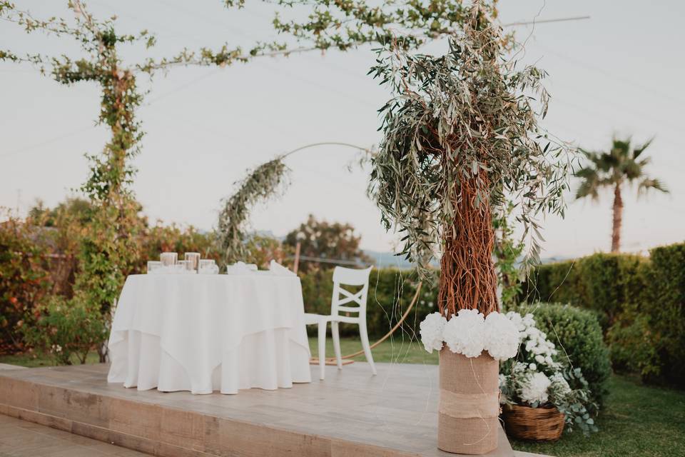 Tavolo sposi i terrazza