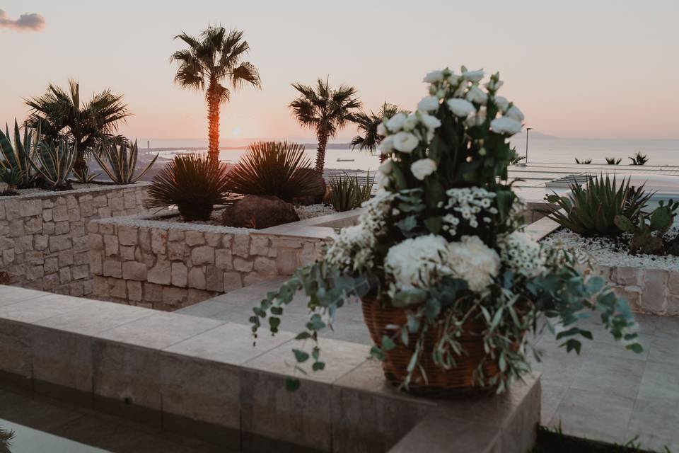 Tavolo sposi i terrazza