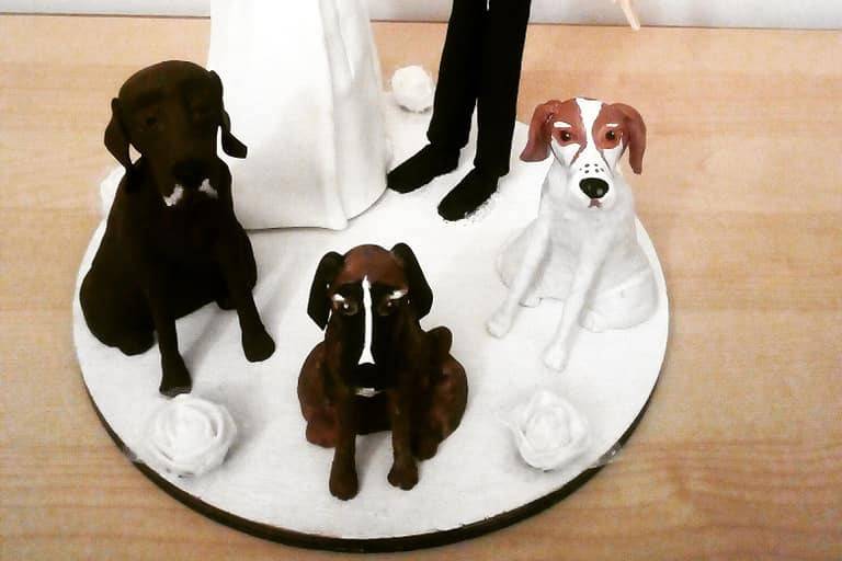 Cake Topper sposi e cagnolini