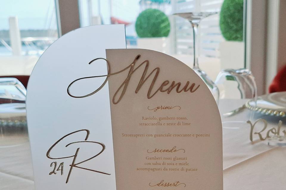 Menu plexiglass