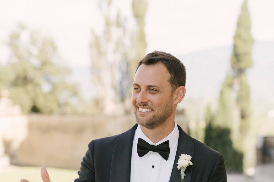 Groom happy
