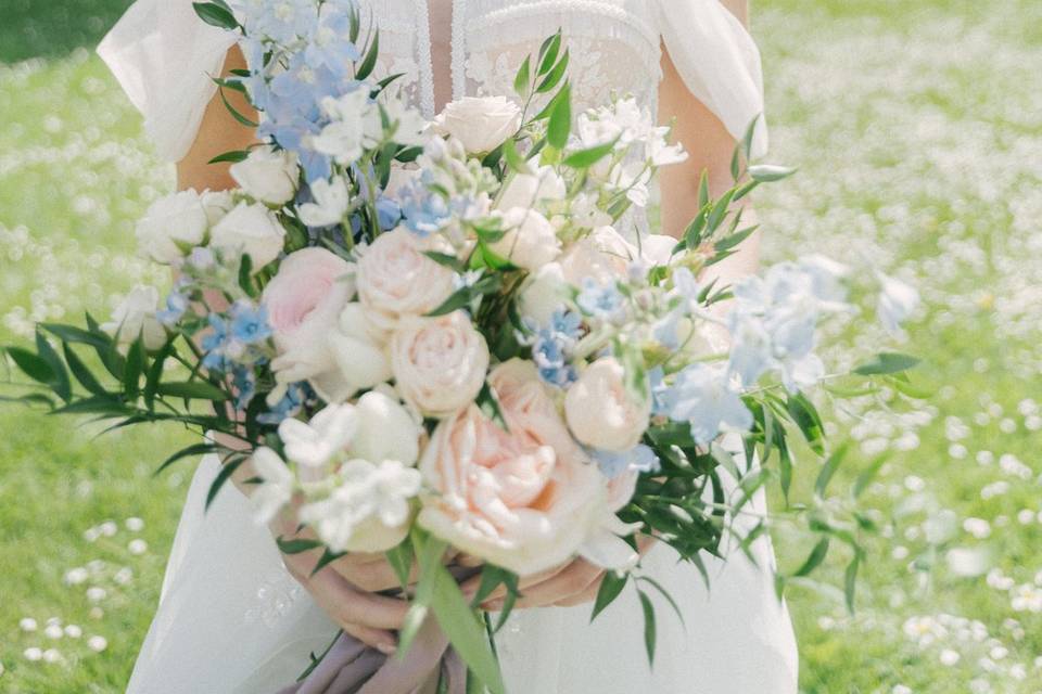 Bride and bouquet