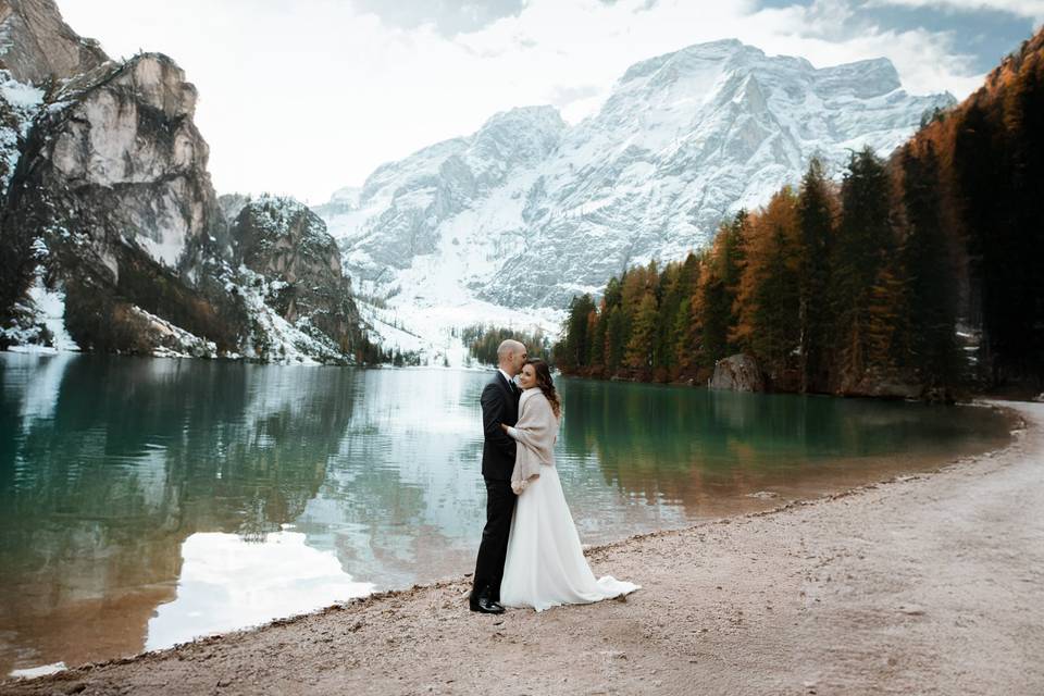 Trash the dress Lago di Braies