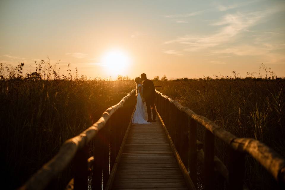 Foto di coppia al tramonto