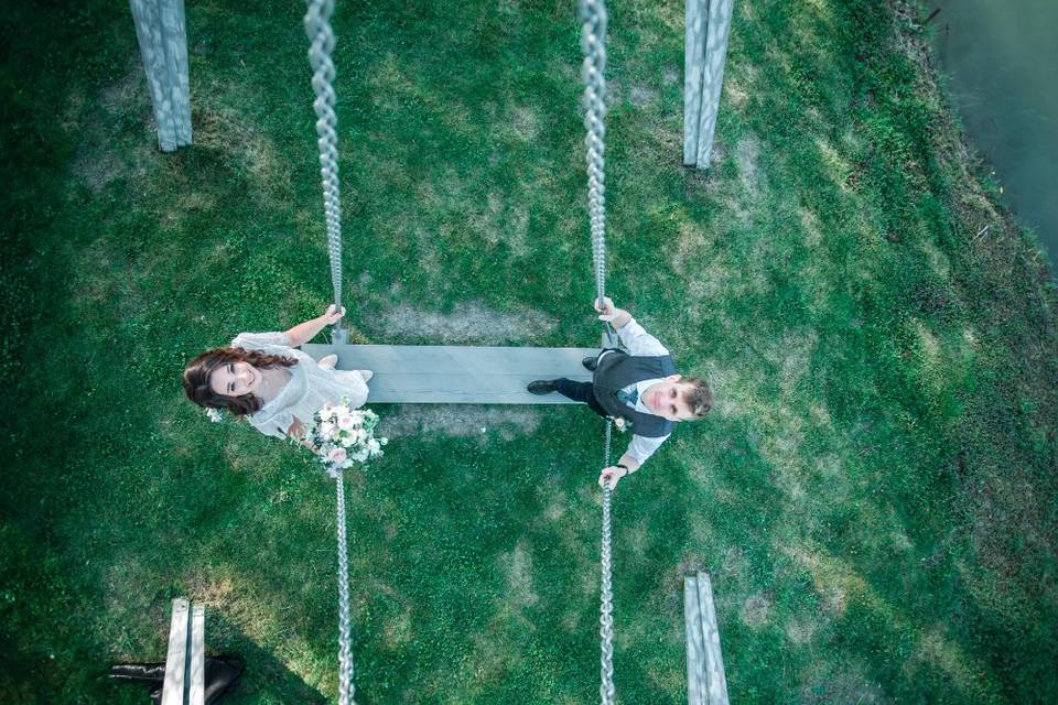 Ripresa con drone matrimonio