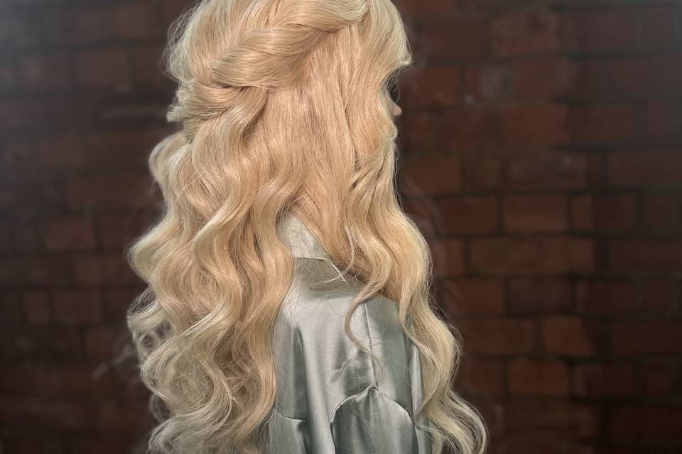 Half up half down Boho style