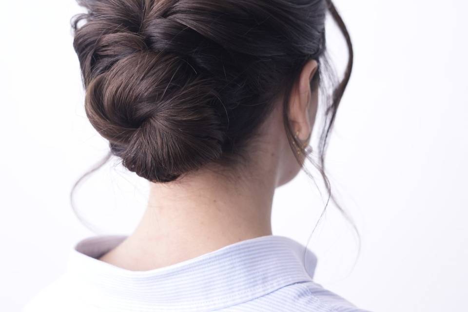 Messy low bun